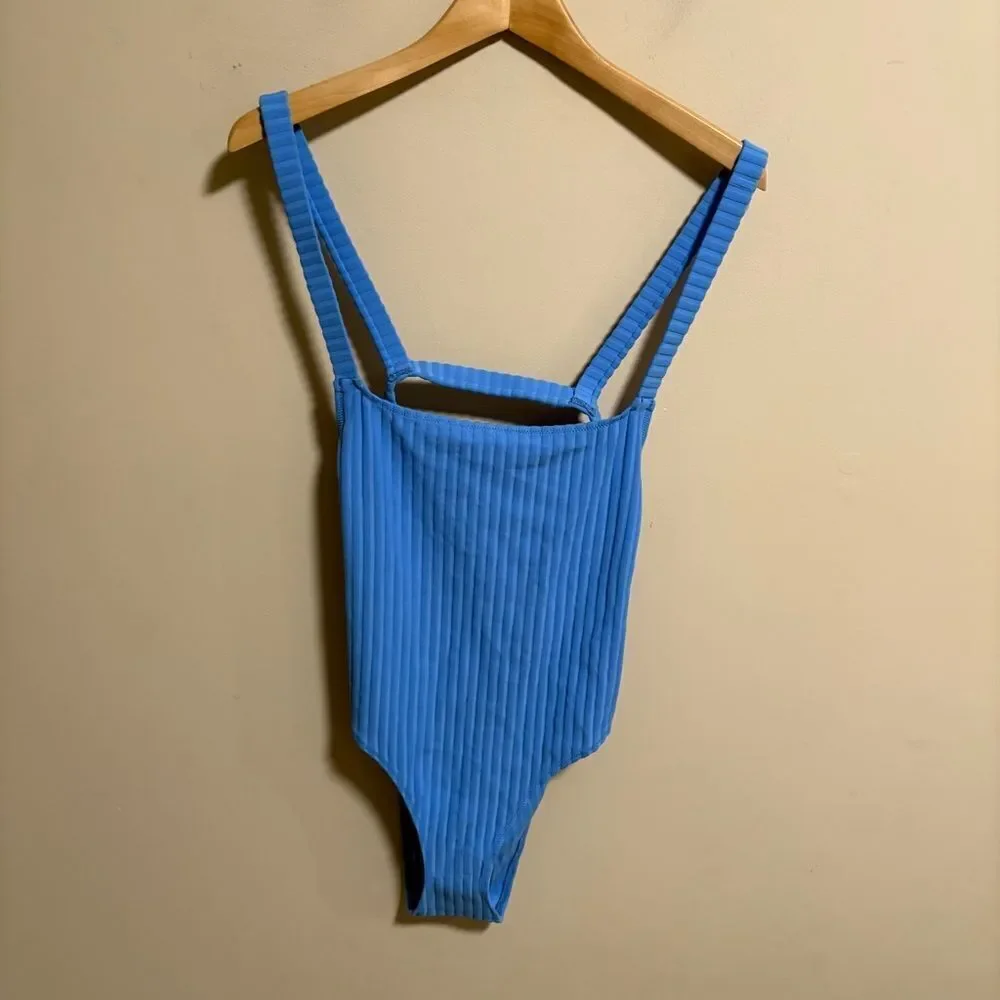 NWT Solid & Striped The Toni One-Piece in Solid Rib French Blue- Size Large